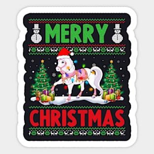 Funny Horse Animal Lover Xmas Lighting Horse Christmas Sticker